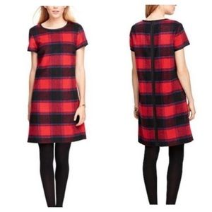 Brooks Brothers Red Fleece Tartan Plaid Wool Shift Dress | Size 4